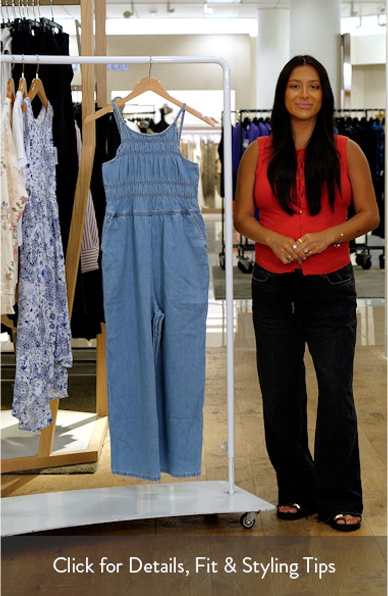 Kids' High Neck Denim Jumpsuit, sales video thumbnail