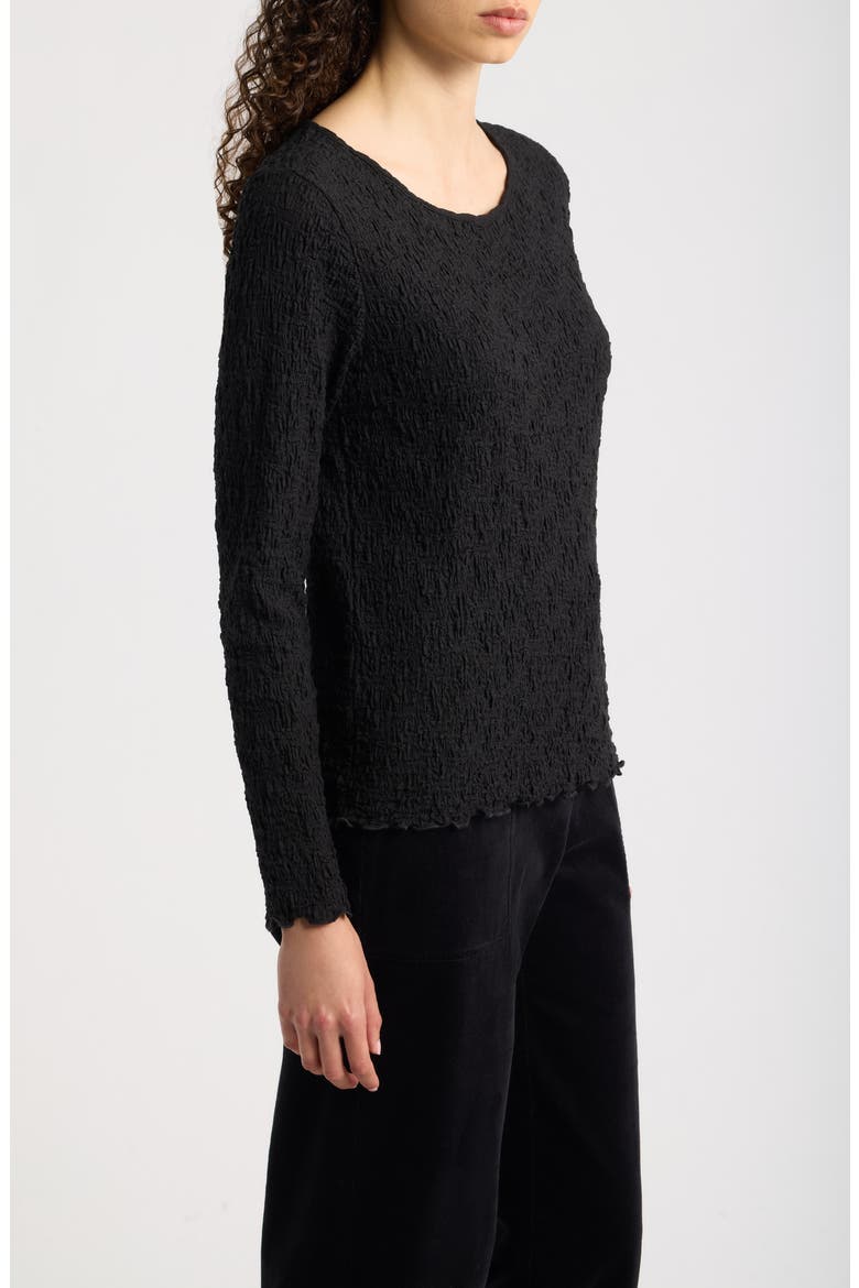 Crinkle Knit Top, Alternate, color, BLACK