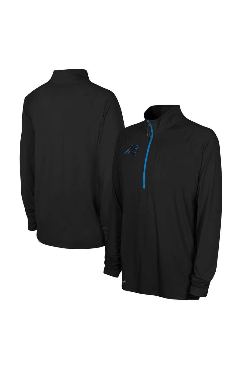 Outerstuff Men's Black Carolina Panthers Combine Authentic Raglan Quarter-Zip Top, Main, color, Black