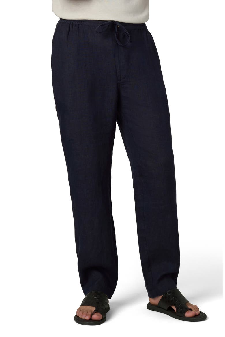 Linen Drawstring Pants, Main, color, BARITONE BLUE