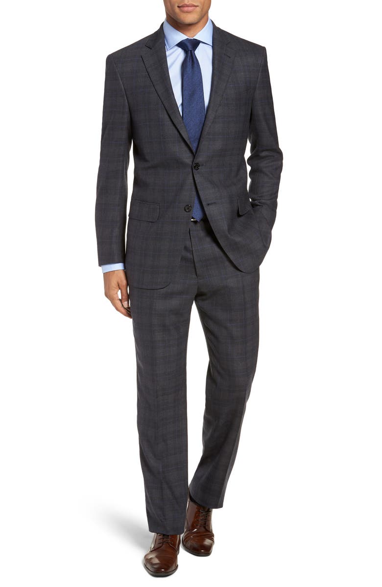 Hart Schaffner Marx New York Classic Fit Plaid Wool Suit, Main, color, 