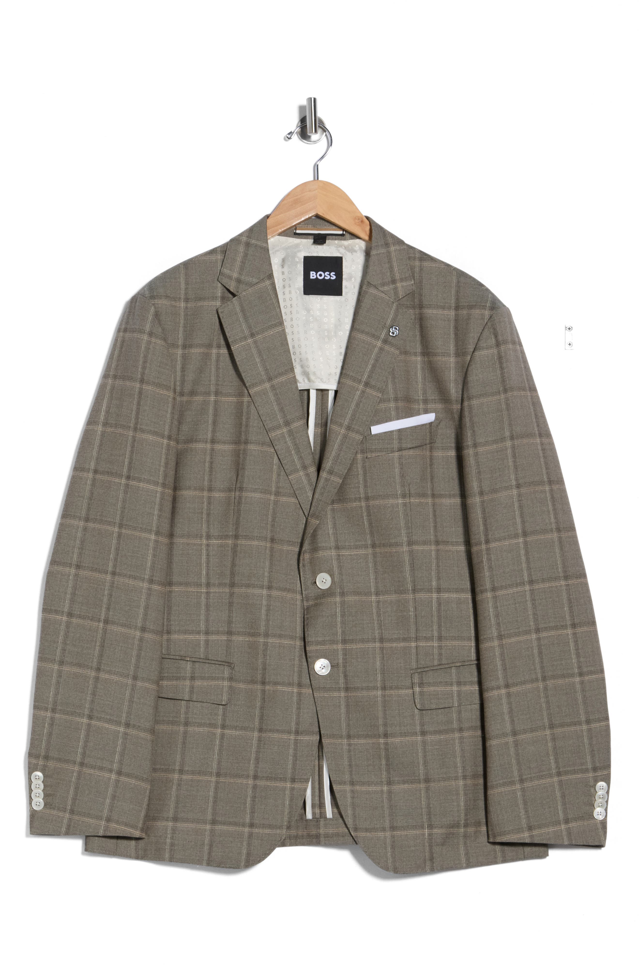 BOSS Hutson Slim Fit Plaid Sport Coat