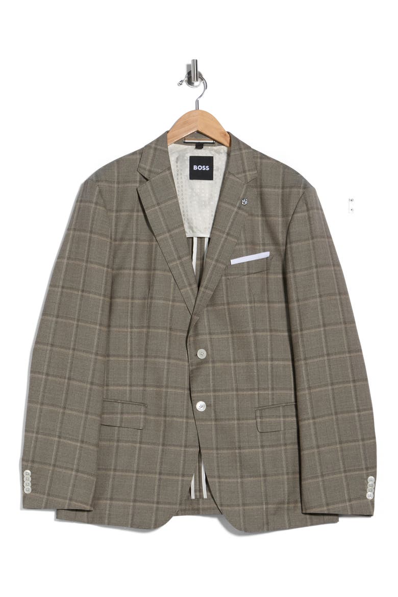 Hutson Slim Fit Plaid Sport Coat, Main, color, MEDIUM GREEN