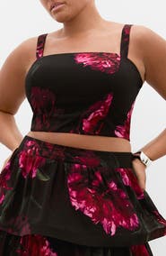 City Chic Bianka Print Crop Tank