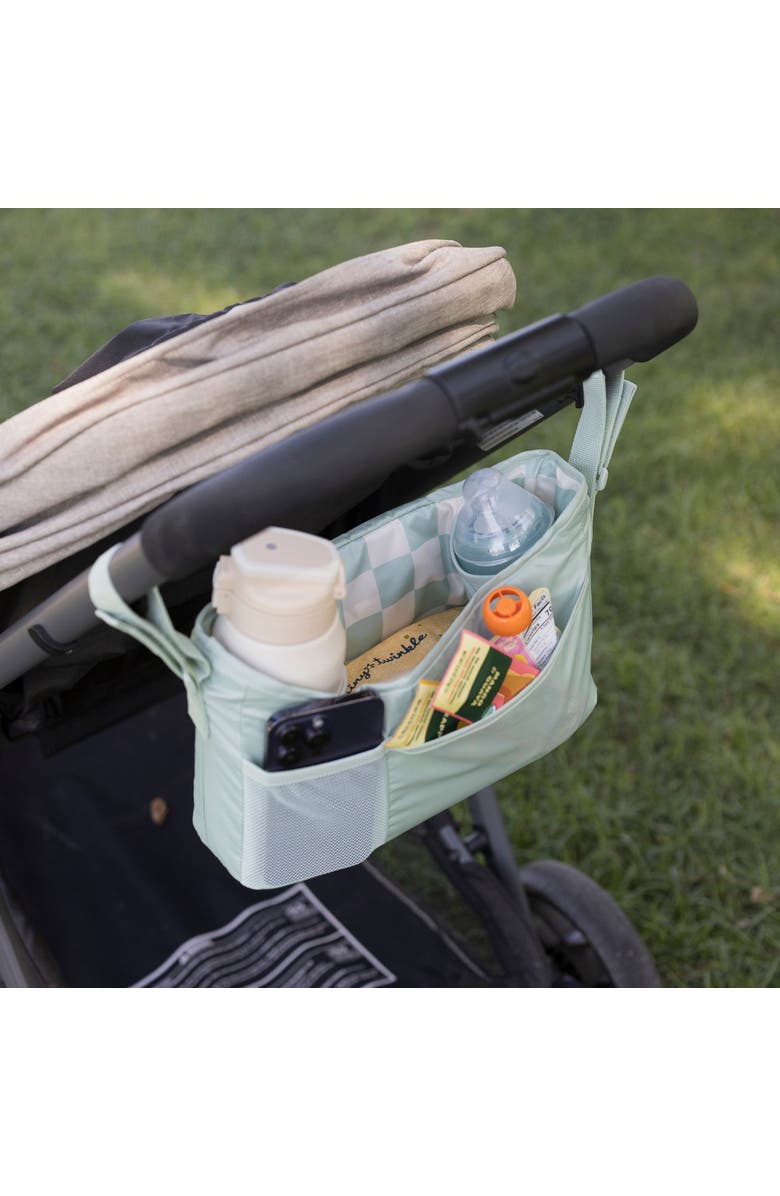 Tiny Twinkle Universal Baby Stroller Organizer Caddy, Alternate, color, Sage Checkers