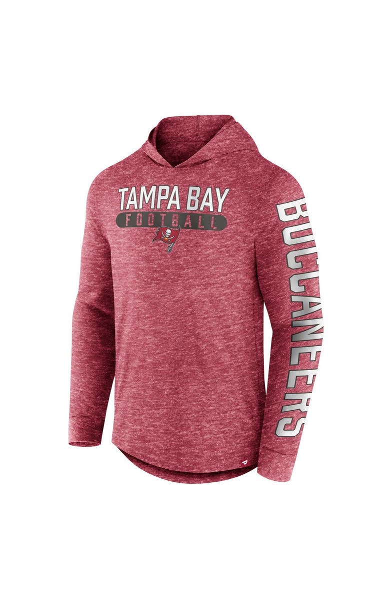 FANATICS Men's Fanatics Branded Heather Red Tampa Bay Buccaneers Pill Stack Long Sleeve Hoodie T-Shirt, Alternate, color, Heather Red