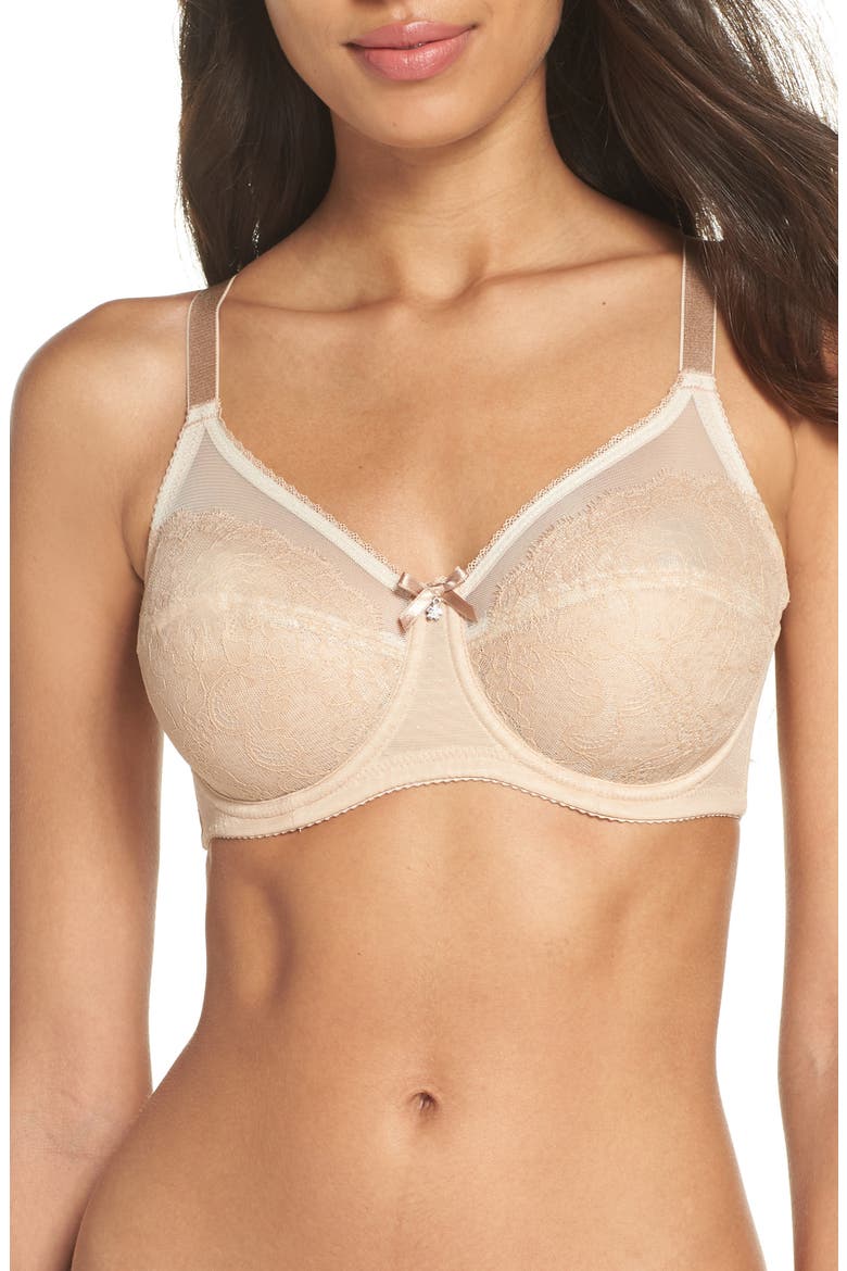 Retro Chic Full Figure Underwire Bra, Main, color, TOAST