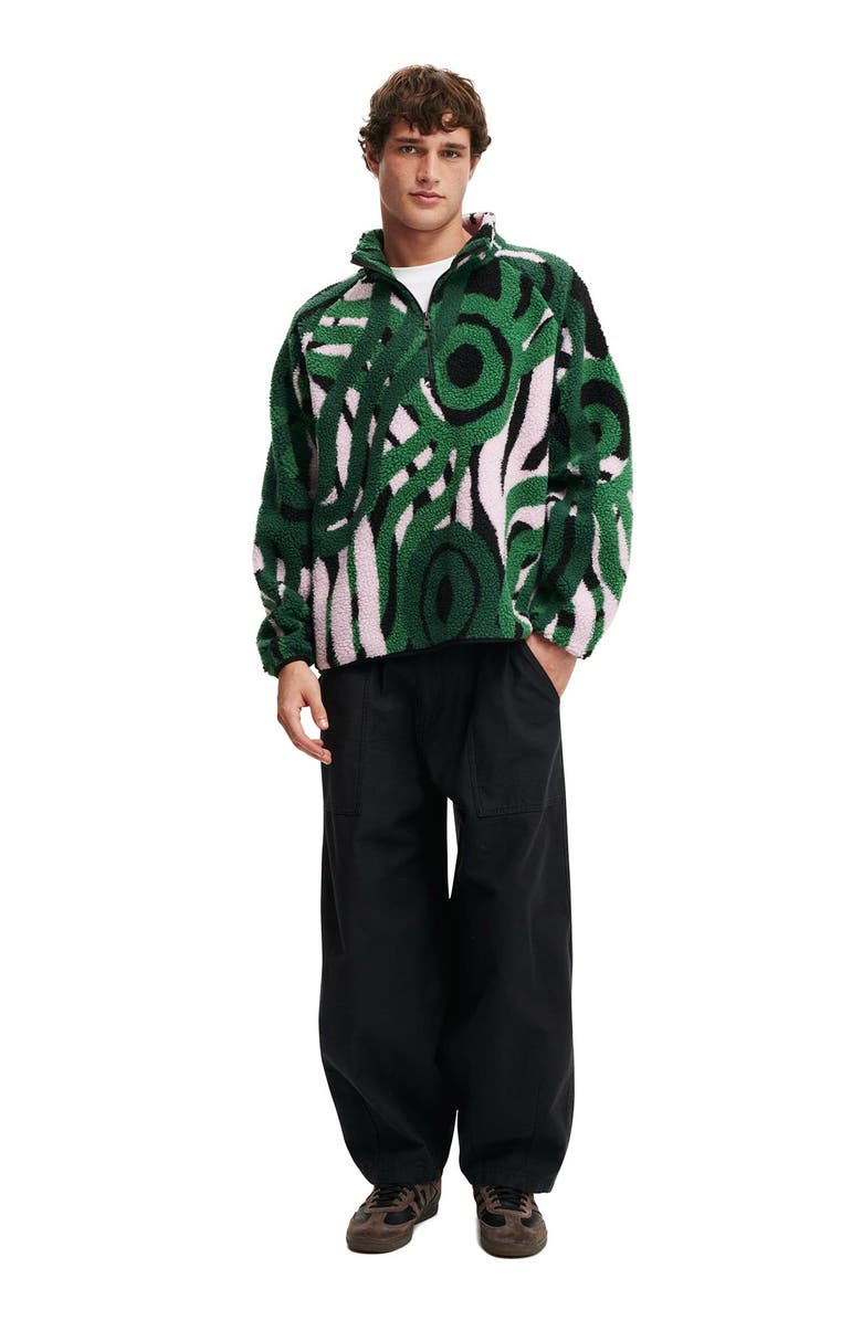 Cotton On Men's Tylah Saunders Teddy 1/2 Zip Fleece, Alternate, color, Green  Tylah Saunders -