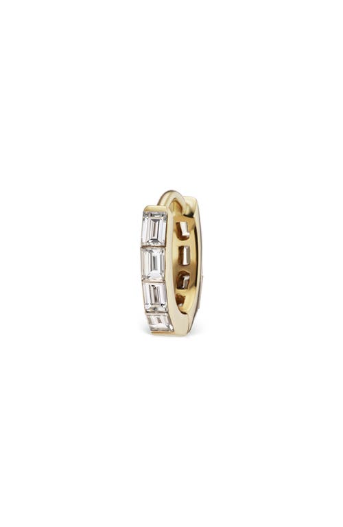 Maria Tash 18ct 8mm Invisible Baguette Diamond Eternity Single Hoop Earring In Yellow Gold