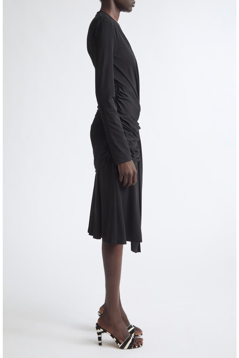 Long Sleeve Wrap Dress, Alternate, color, NERO