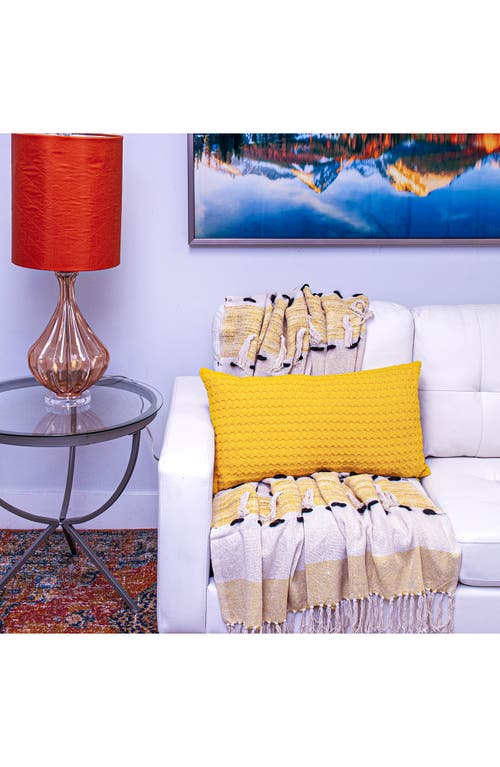 Parkland Collection Embossed Throw Pillow In Yellow