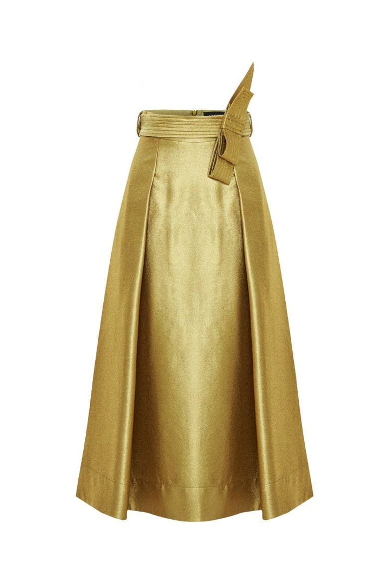 Arya Midi Skirt, Alternate, color, Yellow