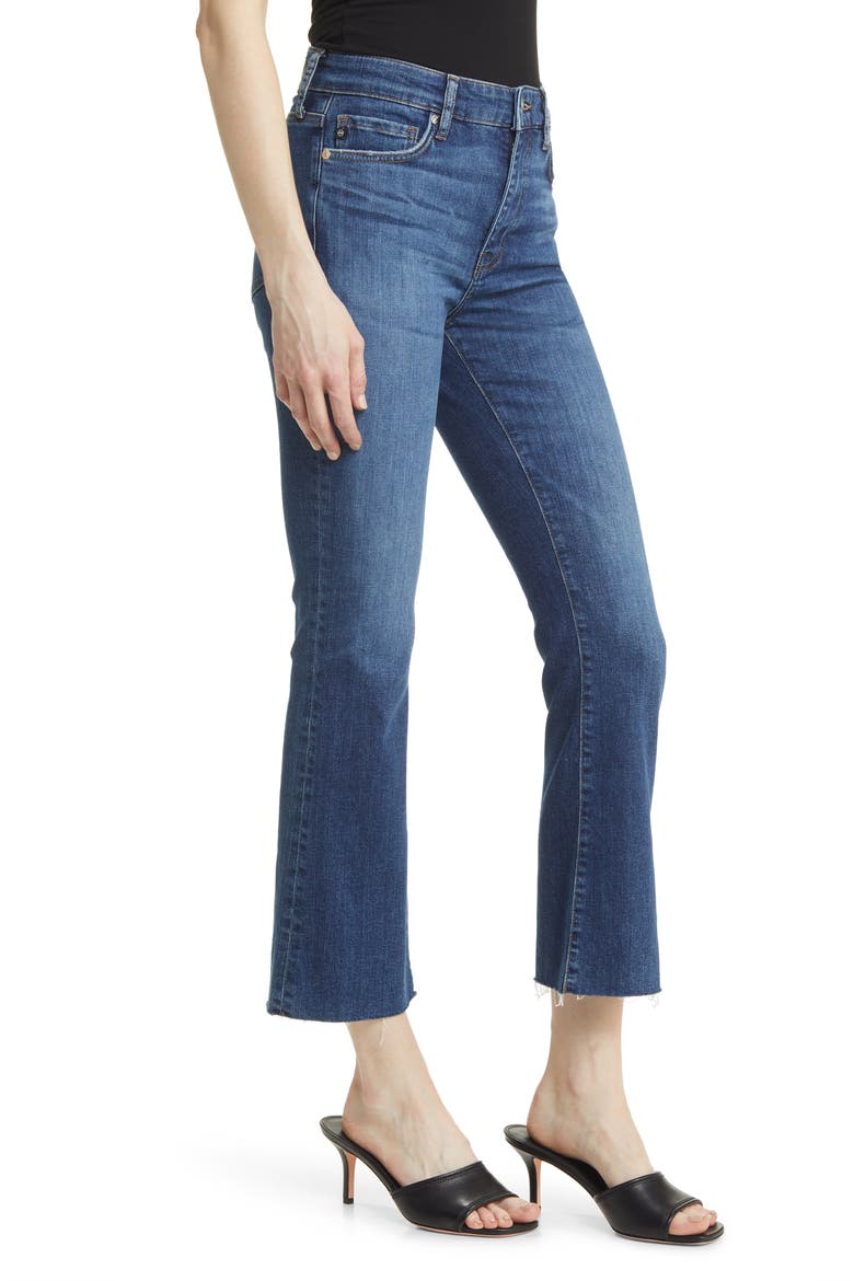 Farrah High Waist Raw Hem Crop Bootcut Jeans, Alternate, color, LA BREA