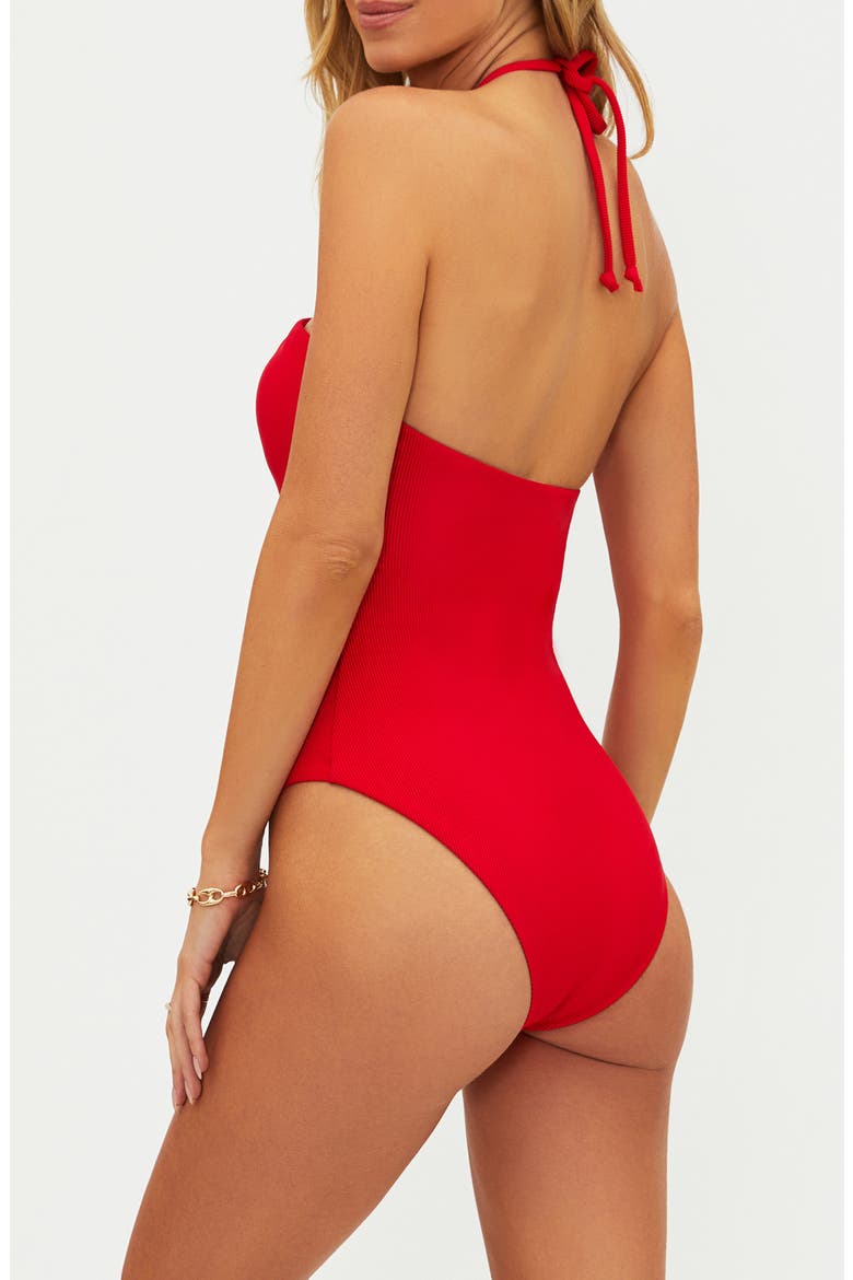 Phoenix Halter One-Piece Swimsuit, Alternate, color, RED