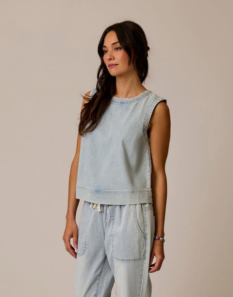 Susie Denim Tank, Magnolia