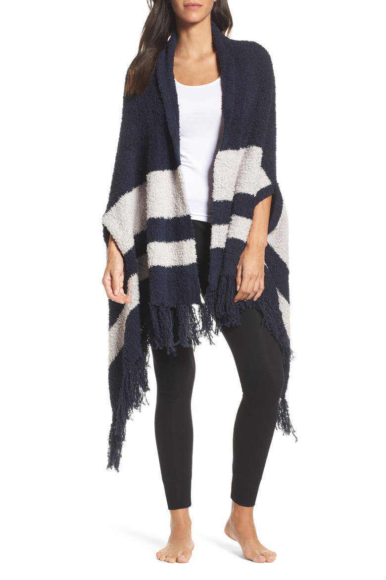 CozyChic™ Malibu Wrap, Main, color, INDIGO/ OYSTER STRIPE