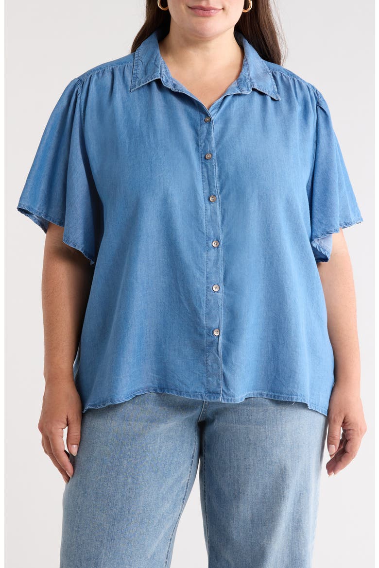 Greyson Short Sleeve Shirt, Main, color, MEDIUM WASH