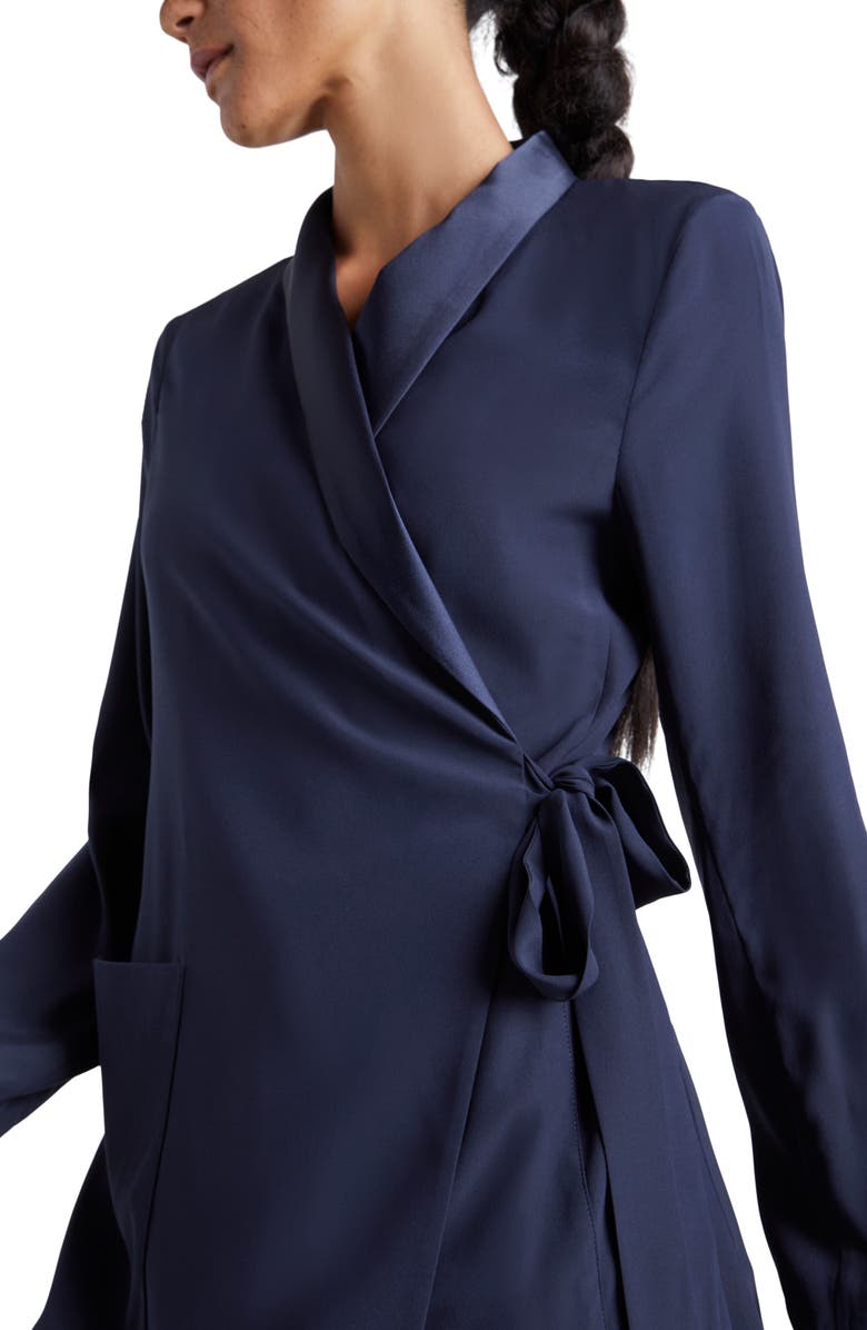 Splendid x Kate Young Stretch Silk Wrap Blazer, Alternate, color, 