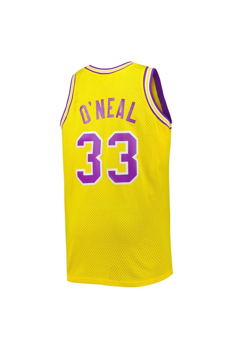 Men's 1990/91 Mitchell & Ness Shaquille O'Neal Gold LSU Tigers Big & Tall Swingman Jersey, Alternate, color, Gold