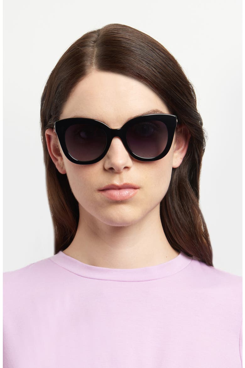 belhas 50mm square sunglasses, Alternate, color, BLACK