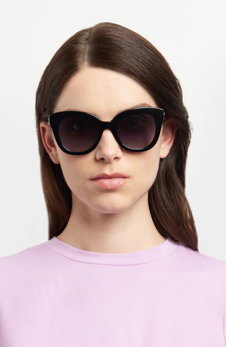 Kate Spade New York belhas 50mm square sunglasses, Alternate, color, Black