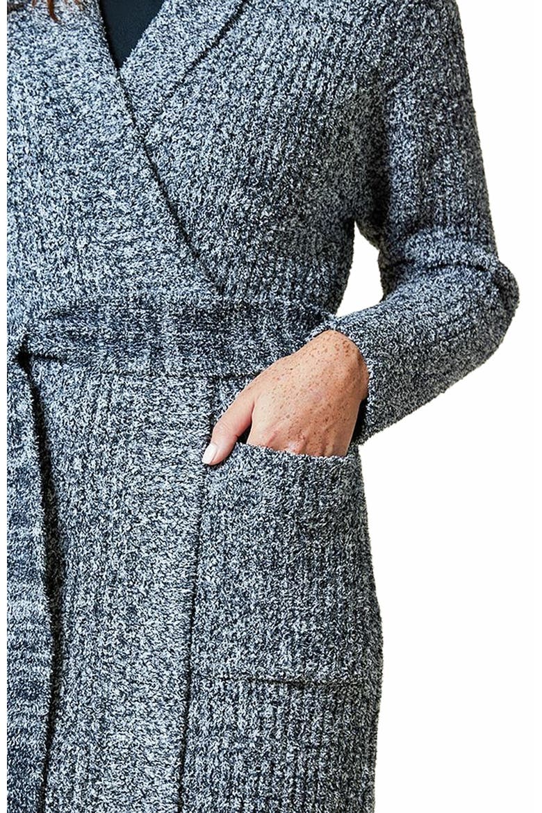 Heather Marshmallow Wrap Robe, Alternate, color, Heather Black