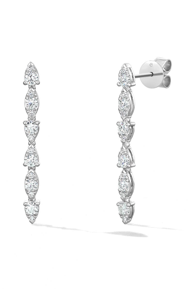 HEARTS ON FIRE Aerial Diamond Dewdrop Linear Earrings, Main, color, White Gold