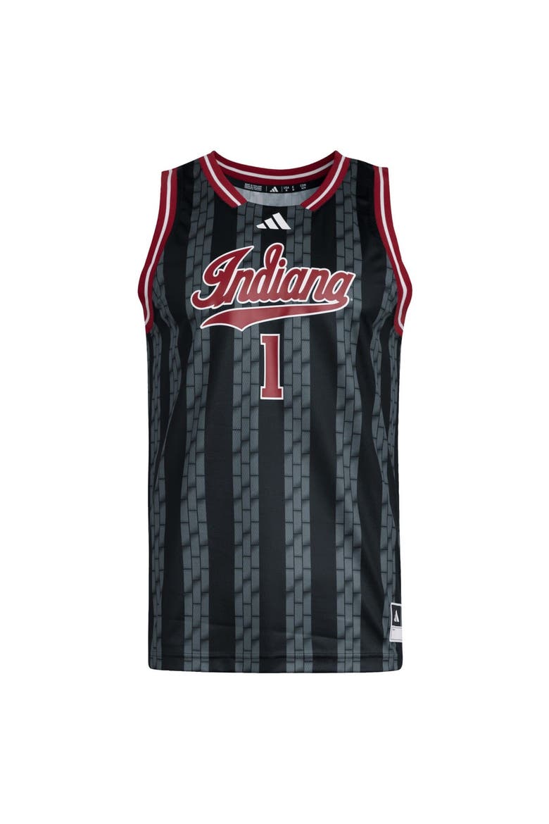 Men's adidas #1 Black Indiana Hoosiers Replica Swingman Jersey, Alternate, color, Black