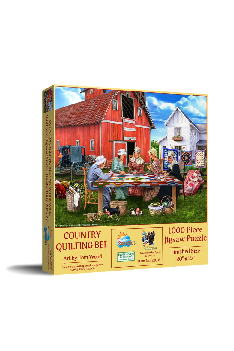 Country Quilting Bee 1000 piece Jigsaw Puzzle for Adults, Main, color, Multicolor