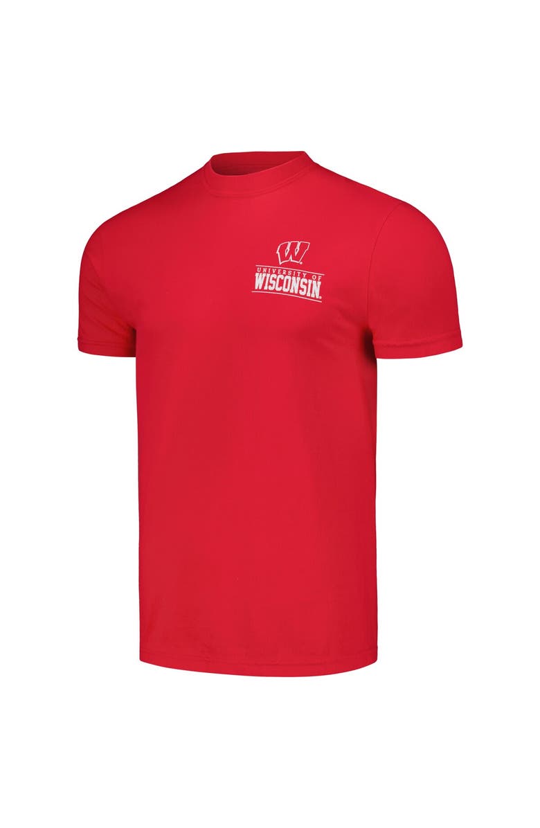 IMAGE ONE Men's Red Wisconsin Badgers Campus Badge Comfort Colors T-Shirt, Alternate, color, Red