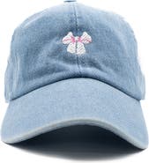 Rey To Z Tiny White Bow Baseball Hat - Adult