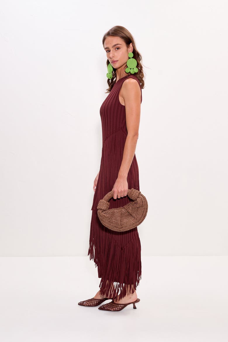 Spiral Knit Dress, Alternate, color, Choco Brown