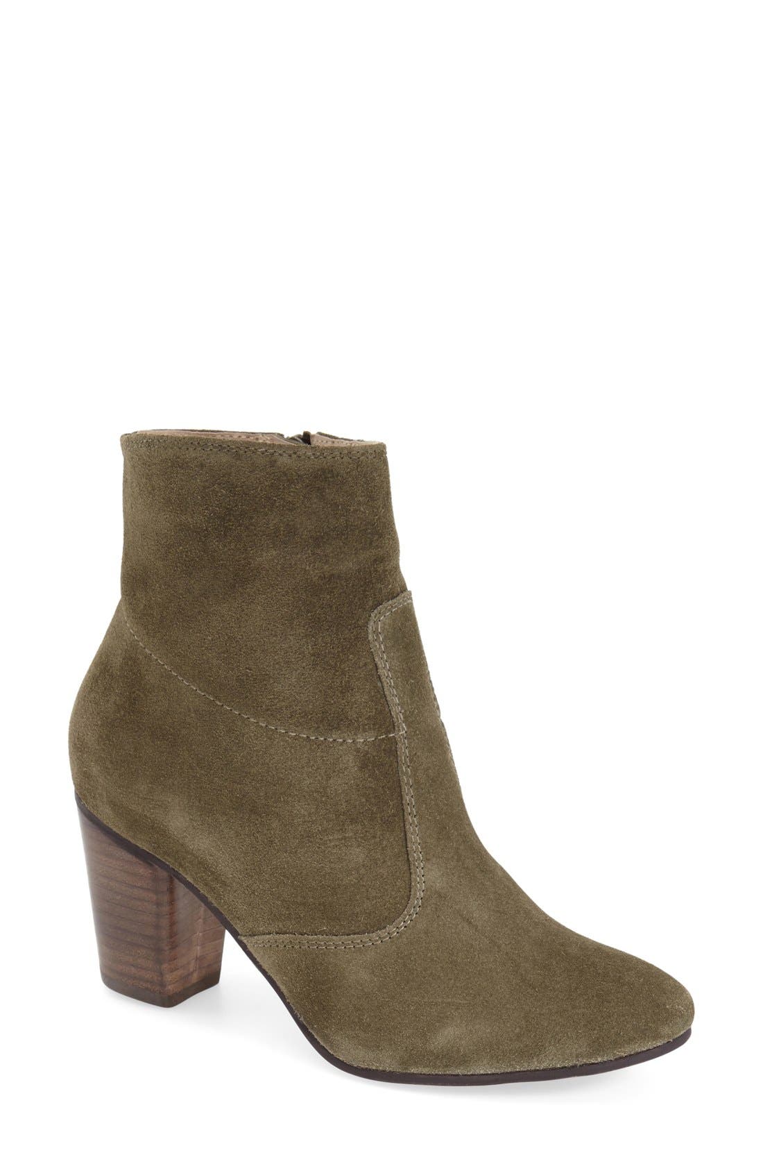 'Peridot' Bootie (Women), Main, color, OLIVE SUEDE