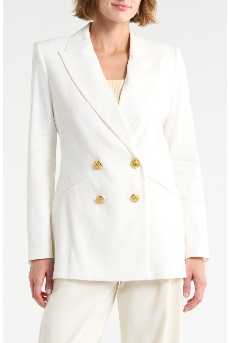 Dale Linen Blend Dickey Jacket, Alternate, color, OFF WHITE