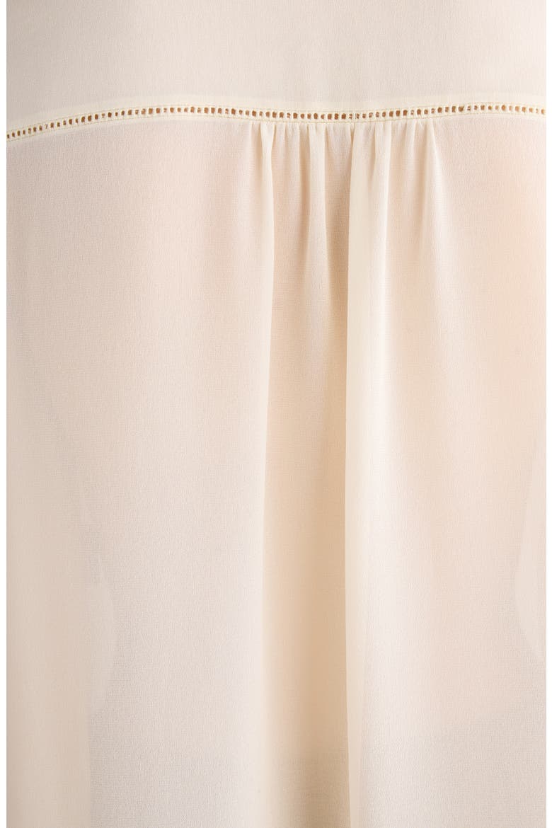 Silk Georgette & Lace Shirt, Alternate, color, PRISTINE WHITE