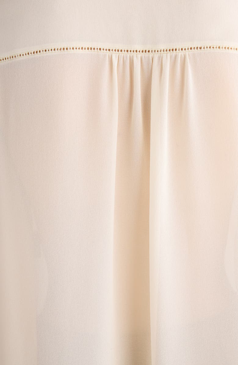 Chloé Silk Georgette & Lace Shirt, Alternate, color, Pristine White