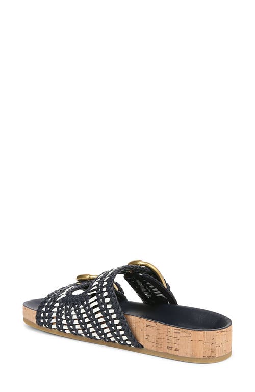 Veronica Beard Prue Woven Two Strap Sandal In Eclipse Coconut