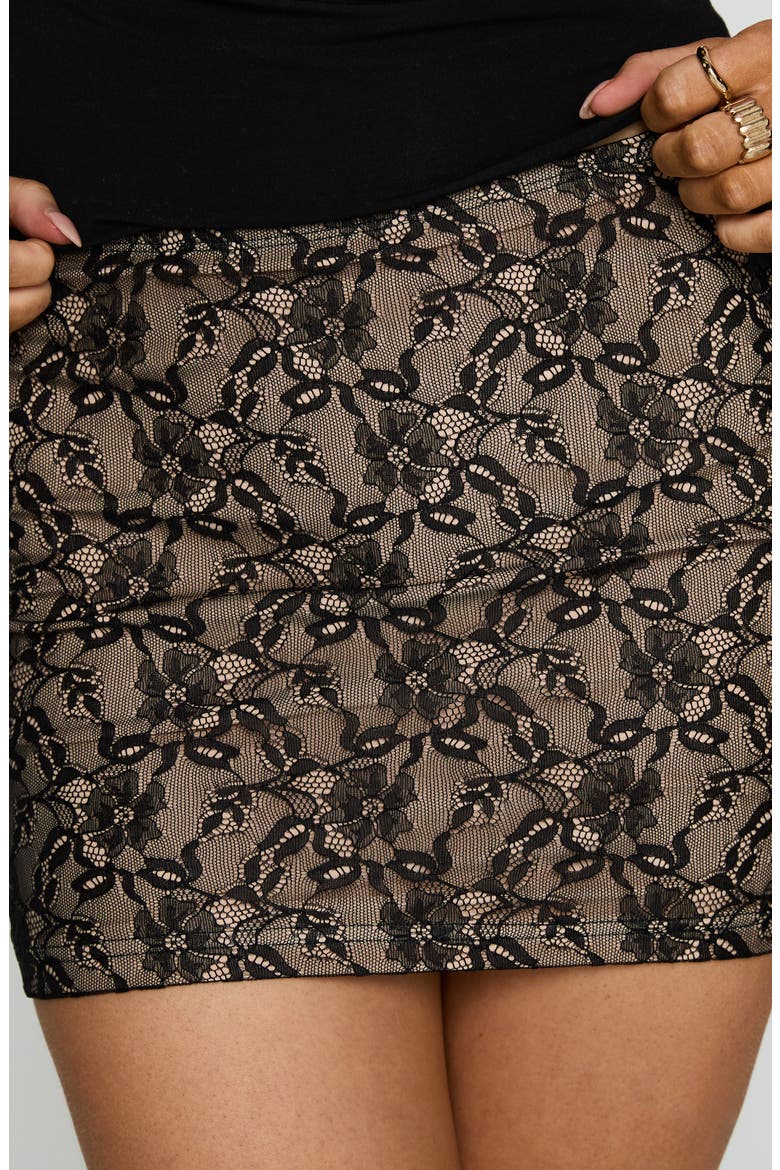Romani Lace Miniskirt, Alternate, color, BLACK