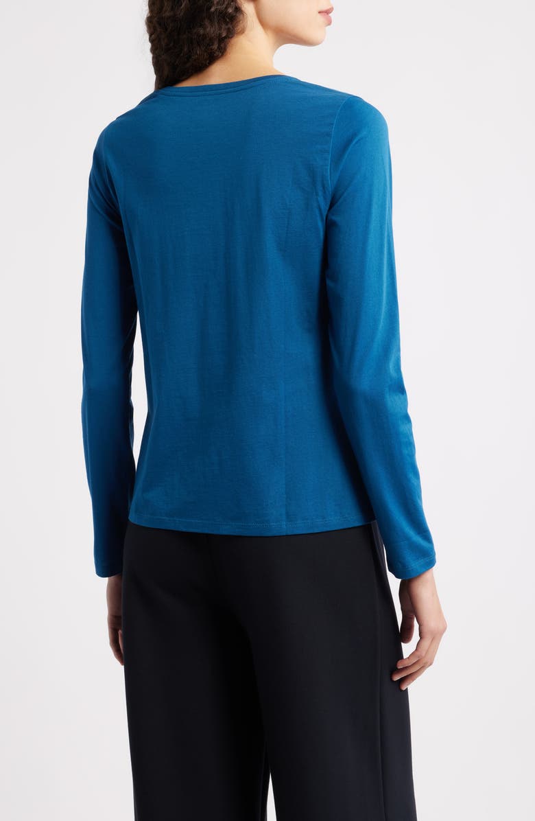 Eileen Fisher Organic Cotton Long Sleeve T-Shirt, Alternate, color, Atlantis