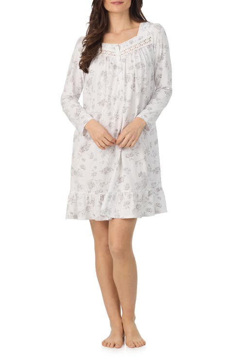 Long Sleeve Short Cotton Nightgown