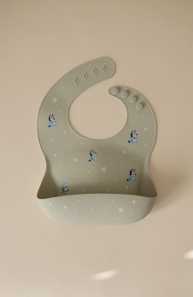 Mushie x Bluey Silicone Bib, Alternate, color, Bluey Sage