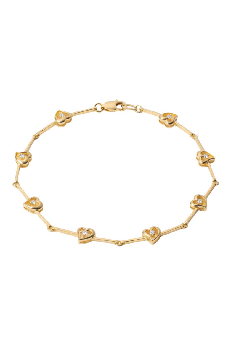 The Kaia Heart Stone Link Bracelet, Main, color, GOLD