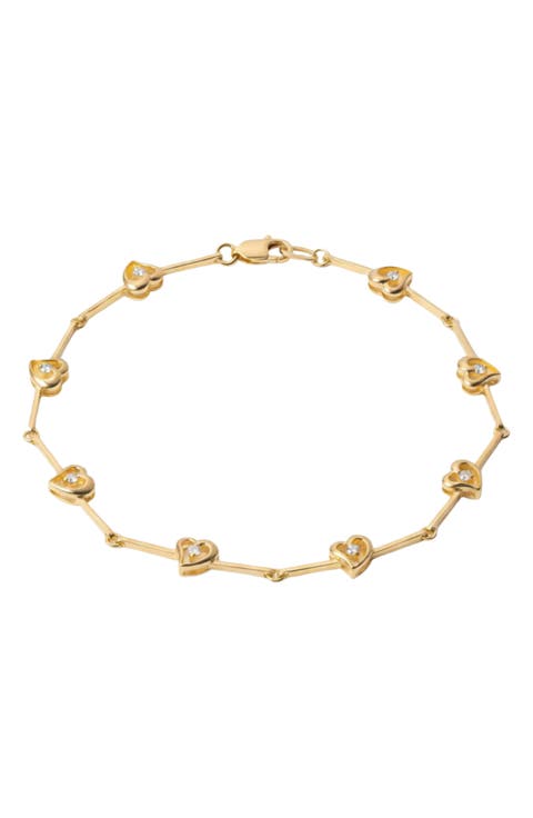 The Kaia Heart Stone Link Bracelet