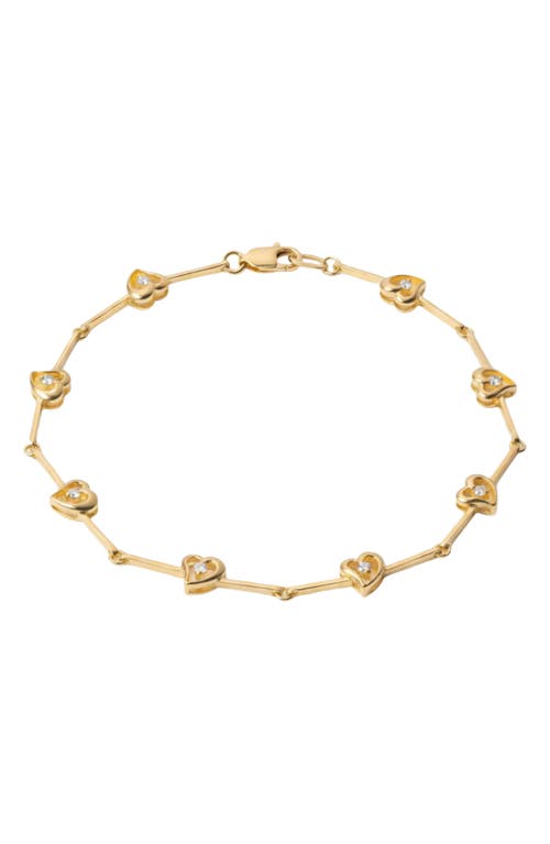 The M Jewelers The Kaia Heart Stone Link Bracelet In Gold