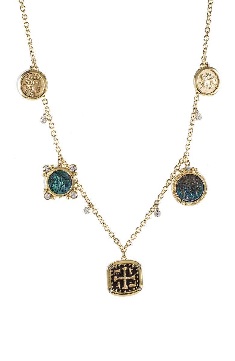 JARDIN Antique Coins Chain Necklace, Main, color,