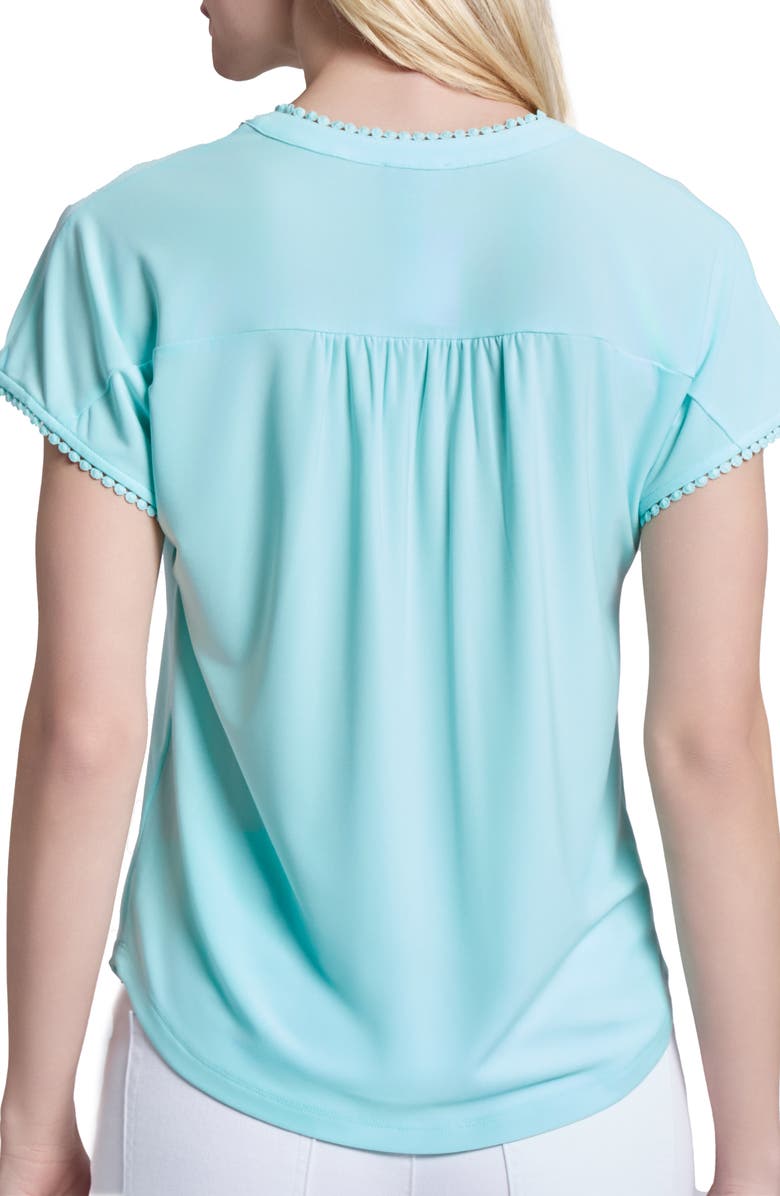 Jones New York Lace Trim V-Neck Top, Alternate, color,