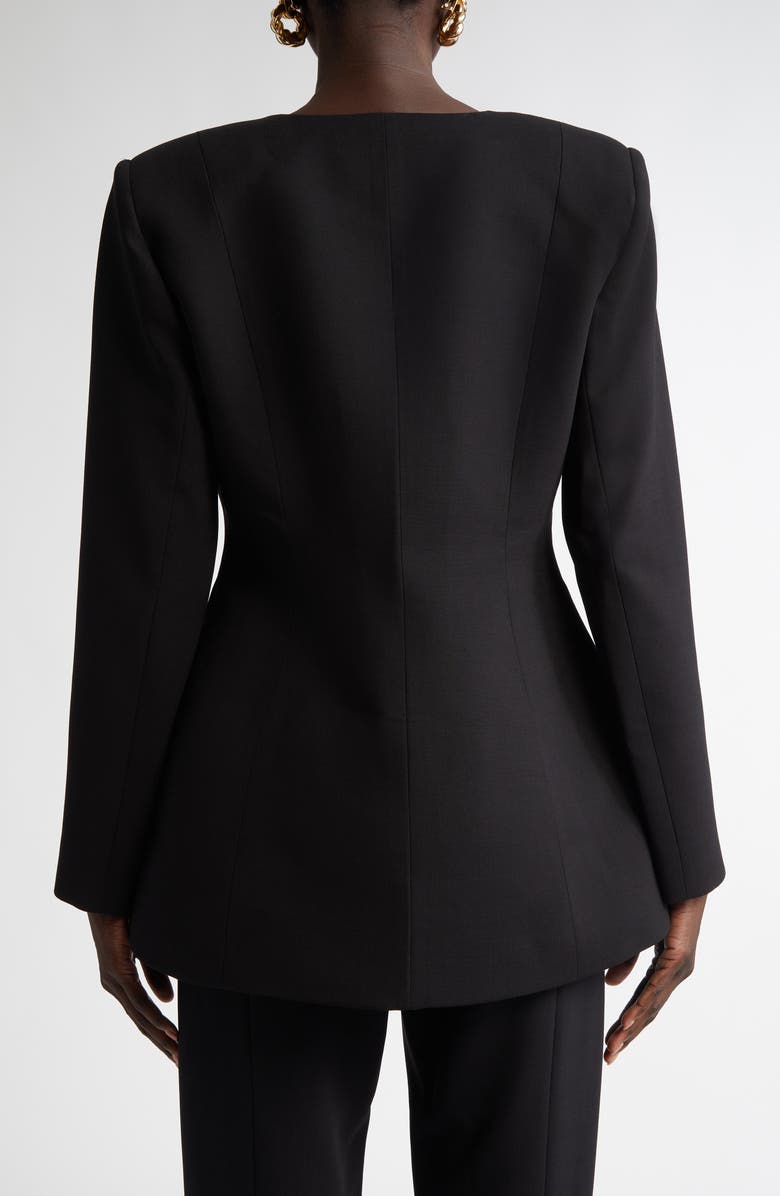 Carolina Herrera Single Breasted Stretch Virgin Wool Blazer, Alternate, color,