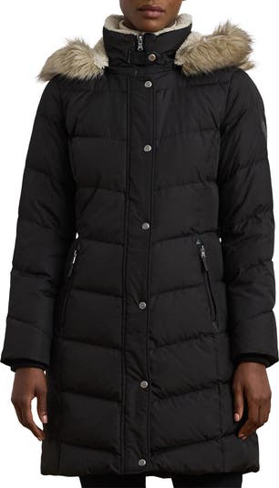 Lauren Ralph Lauren Hooded Down & Feather Puffer Coat with