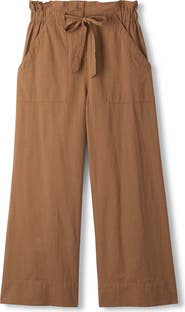 Hatley Tigers Eye Drawstring Linen Blend Wide Leg Pants