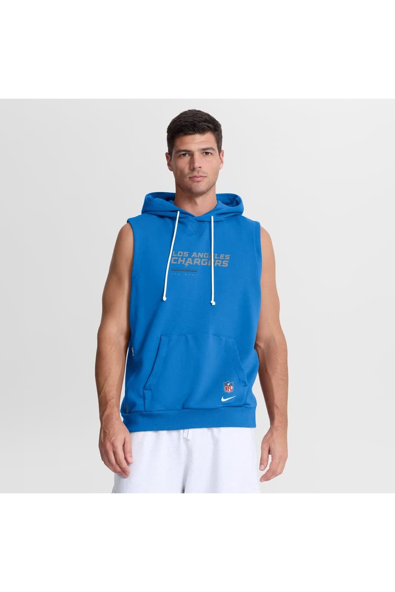 Men's Nike Powder Blue Los Angeles Chargers Sideline Standard Issue Dri-FIT Sleeveless Hoodie, Main, color, Powder Blue